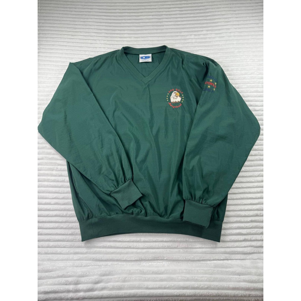 Vintage Starbus Weather Screen Windbreaker Pullover APG Golf Maryland Green L
